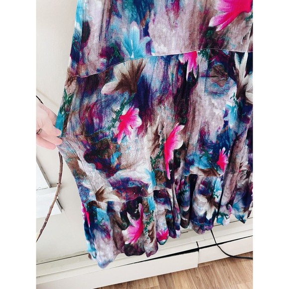 Soft Surroundings Womens Italian Dreams Maxi Dress Size XL Tiered Floral Modest - Picture 3 of 9